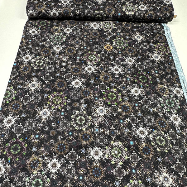 Robert Kaufman Christiane Marques Florence Cotton Fabric AQSD-21680-2 Black