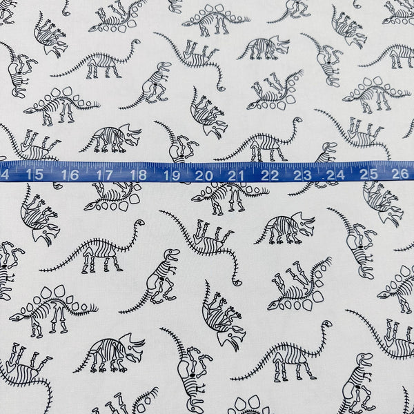 Robert Kaufman On The Lighter Side Dinosaur Bones Skeletons Cotton Fabric