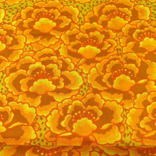 Tonal Floral in Gold Kaffe Fassett Collective Cotton Fabric, Free Spirit Fabrics