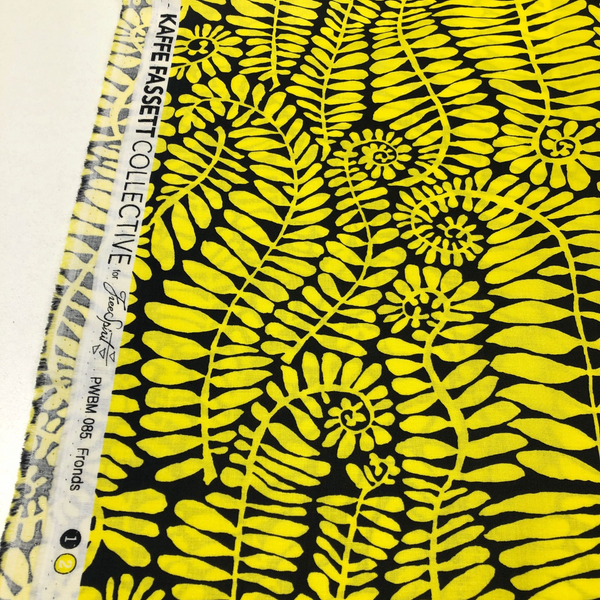 Yellow Fronds Brandon Mably for the Kaffe Fassett Collective Free Spirit Cotton Fabric