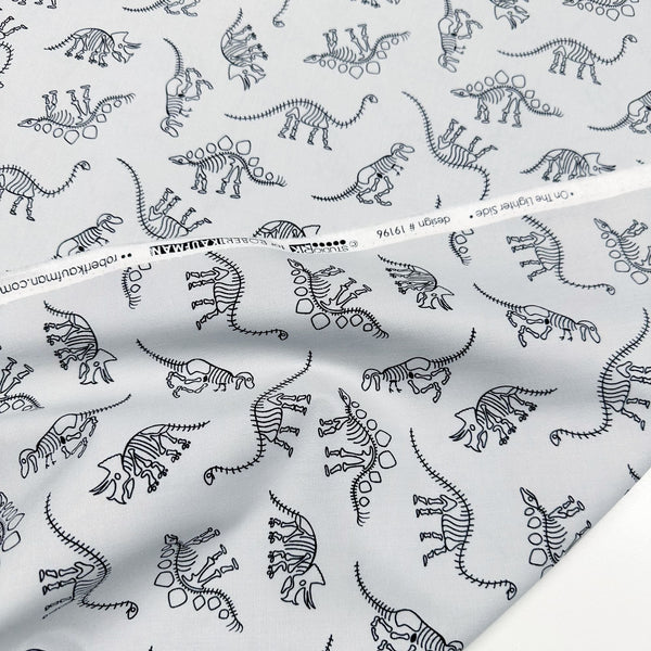 Robert Kaufman On The Lighter Side Dinosaur Bones Skeletons Cotton Fabric