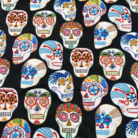 Alexander Henry Calavera Contentas Black Cotton Fabric