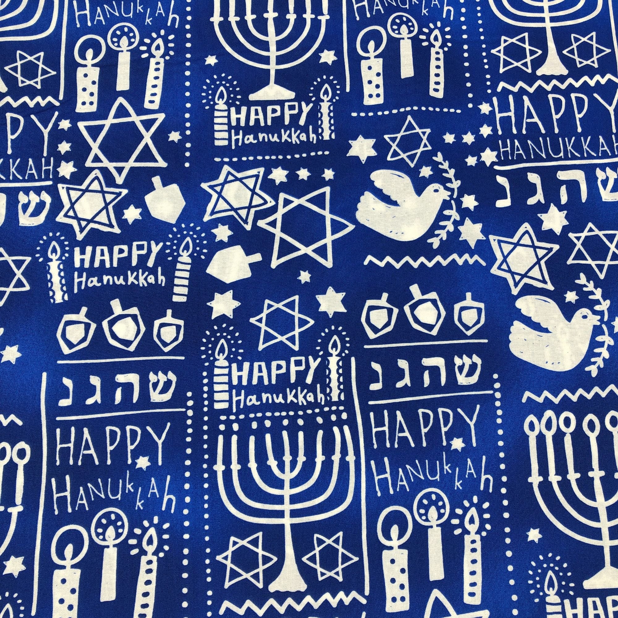 Alexander Henry 8 Days Happy Hanukkah Cotton Fabric
