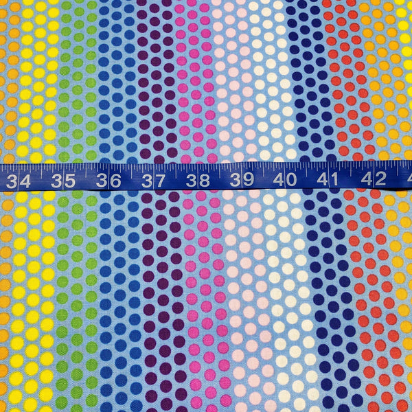 Alexander Henry Rainbow Dot Fabric In Blue