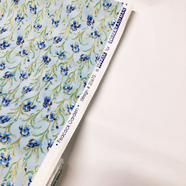 Robert Kaufman Peacock Garden Iris Flowers #20670 Cotton Fabric