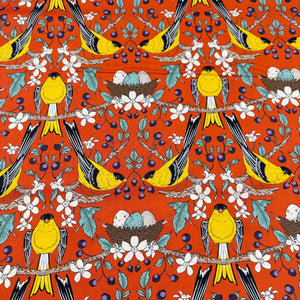 Berry Gifted Vermillion Birds of a Feather by Rachel Hauer Cotton Fabric, Free Spirit Fabrics