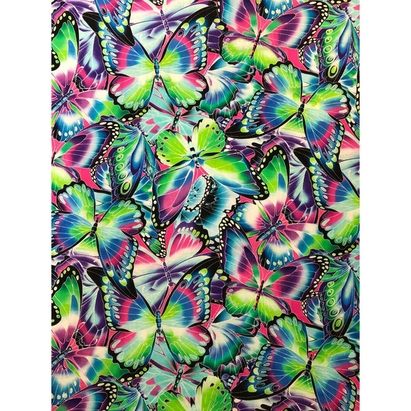 Robert Kaufman Colorful Packed Butterflies Cotton Fabric