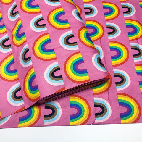 Alexander Henry "Double Rainbow" Pink Cotton Fabric