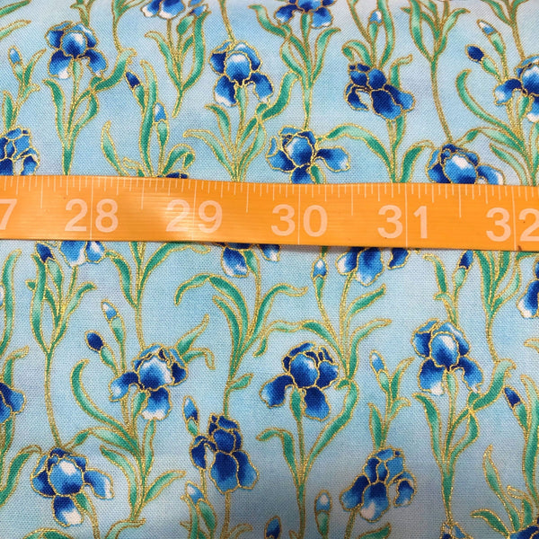 Robert Kaufman Peacock Garden Iris Flowers #20670 Cotton Fabric