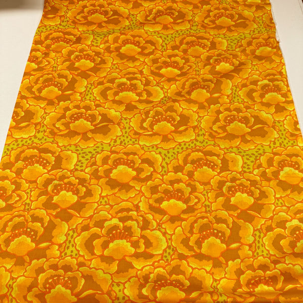 Tonal Floral in Gold Kaffe Fassett Collective Cotton Fabric, Free Spirit Fabrics