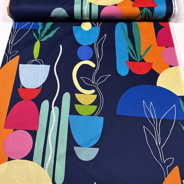 Alexander Henry Moderna Mexicana Deep Blue Cotton Fabric