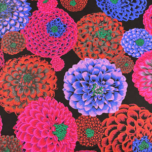 Flora Dark Philip Jacobs for the Kaffe Fassett Collective Cotton Fabric, Free Spirit Fabrics