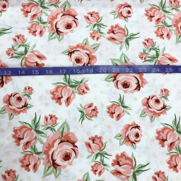 Dots and Posies Floral Cotton Fabric by Poppie Cotton