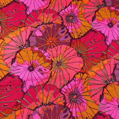 Kaffe Fassett Collective for Free Spirit Lotus Leaf Wine Cotton Fabric