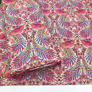 Tula Pink for Free Spirit Daydreamer Pretty In Pink Flamingos Cotton Fabric in Dragonfruit