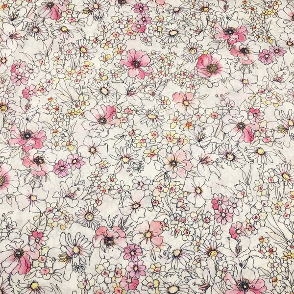 London Calling SRKD-20254-319 Honeysuckle Retro Floral Cotton Lawn By Robert Kaufman