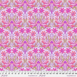 Dragon Your Feet Dusk Moon Garden Tula Pink for Free Spirit Cotton Fabric Dragonflies, Floral