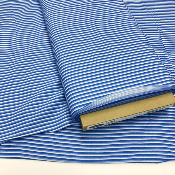 Blue Jubilee No. 1728 Triple Stripe Cotton Fabric Jean Plout for Blank Quilting