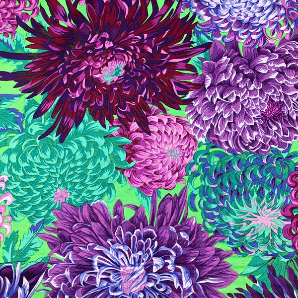 Kaffe Fassett Philip Jacobs Japanese Chrysanthemum Purple Cotton Fabric Free Spirit