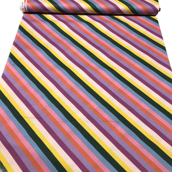 Paintbrush Studio Garden Party Rainbow Stripe 22095 Cotton Fabric