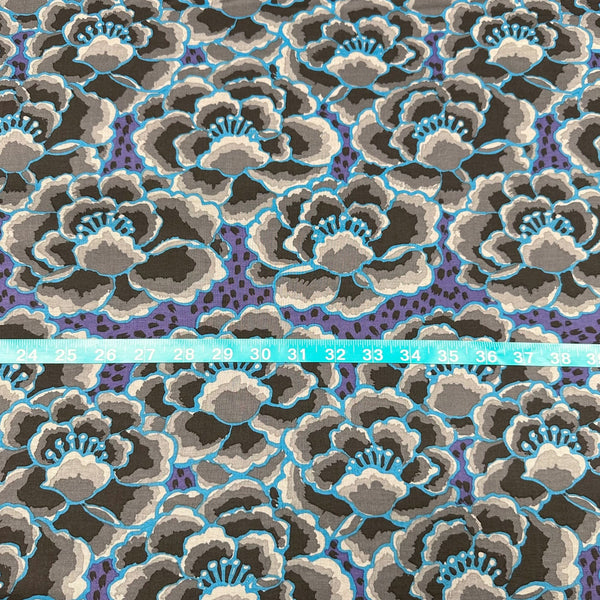 Tonal Floral in Charcoal Kaffe Fassett Collective Cotton Fabric, Free Spirit Fabrics