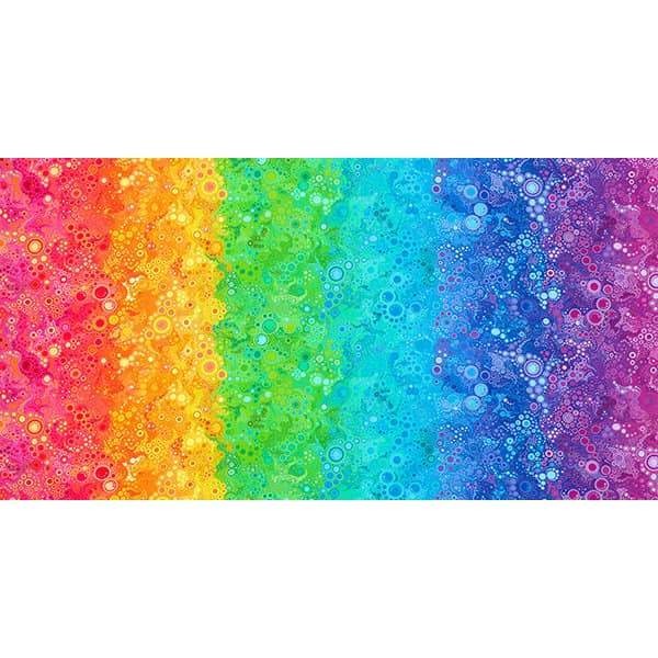 Lot Of 2 Complimentary Rainbow Colored Robert Kaufman Fabrics