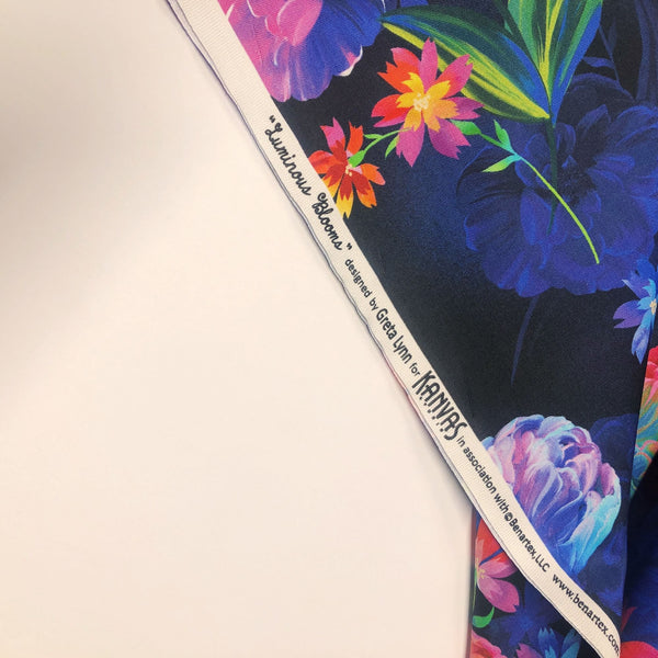 Luminous Blooms Rainbow Flowers Greta Lynn For Kanvas Studio Cotton Fabric Benartex