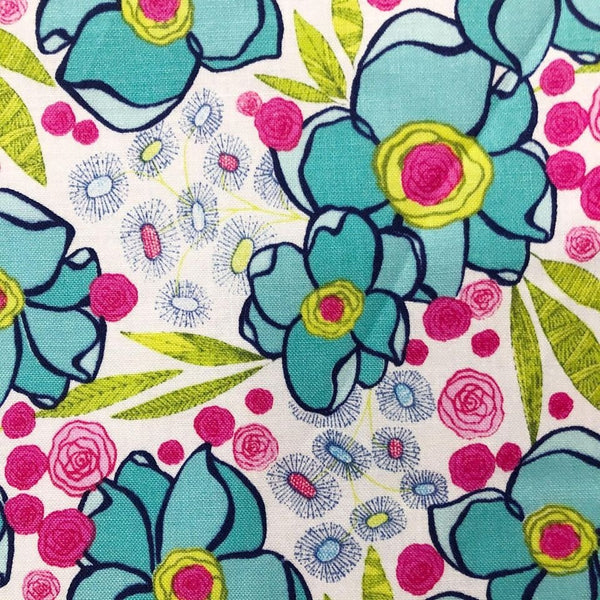 Josie Jean Floral Print Cotton Fabric by Clothworks