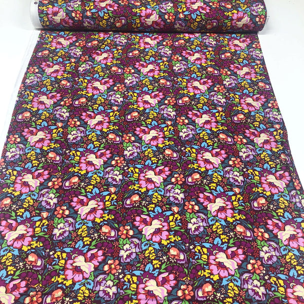 Love Always, AM Overachiever Floral Anna Maria For Free Spirit Cotton Fabric Burgundy