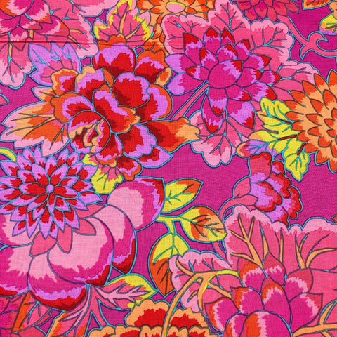 Kaffe Fassett Cloisonne Magenta Floral Cotton Fabric Free Spirit