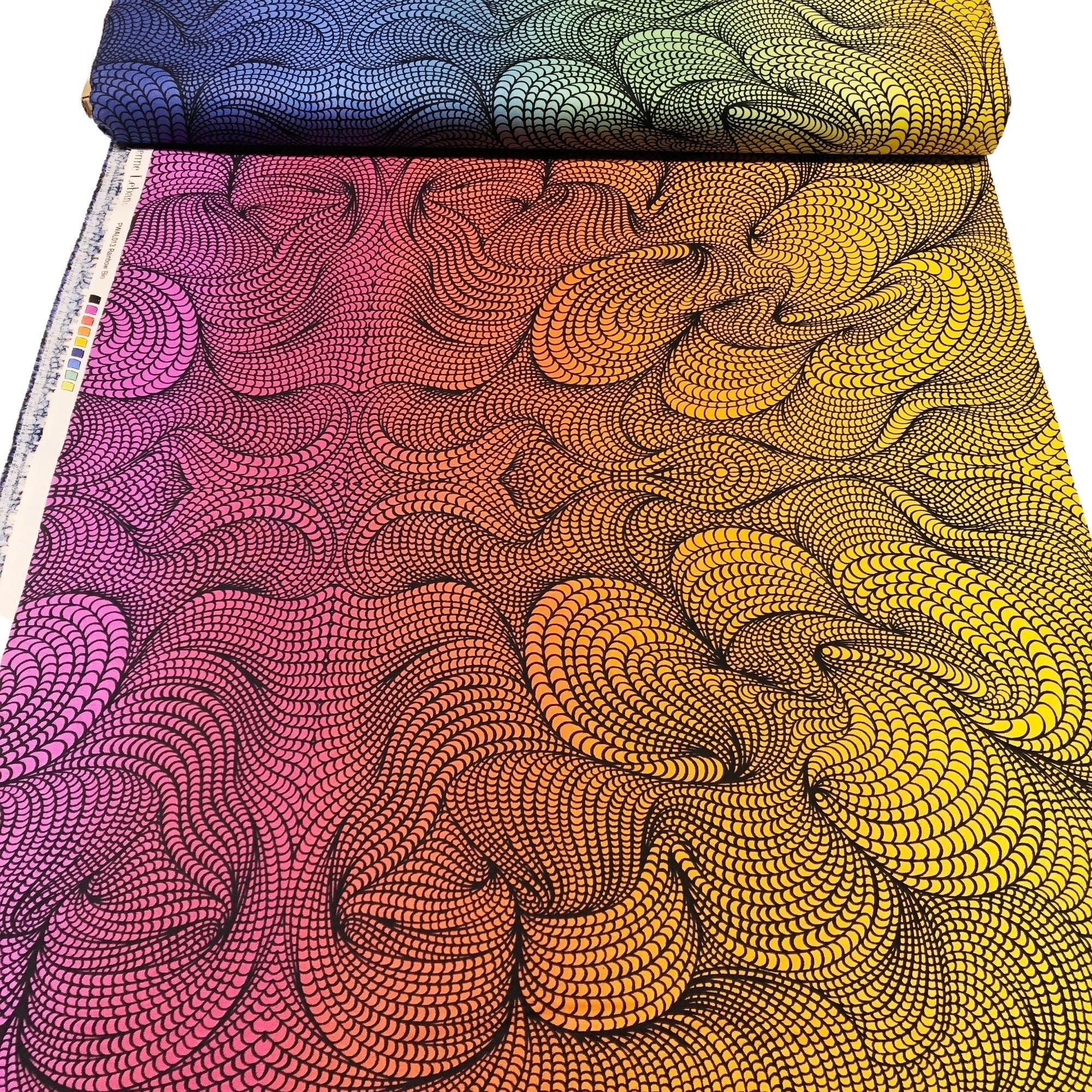 Bio Geo 2 Rainbow Adrienne Leban for Free Spirit Cotton Fabric