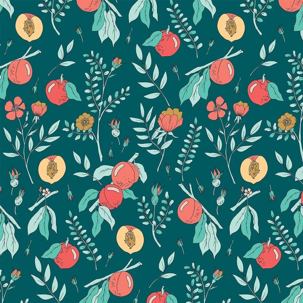 Paintbrush Studio Cockatoos, Peaches, and Pears 120-209311 Cotton Fabric