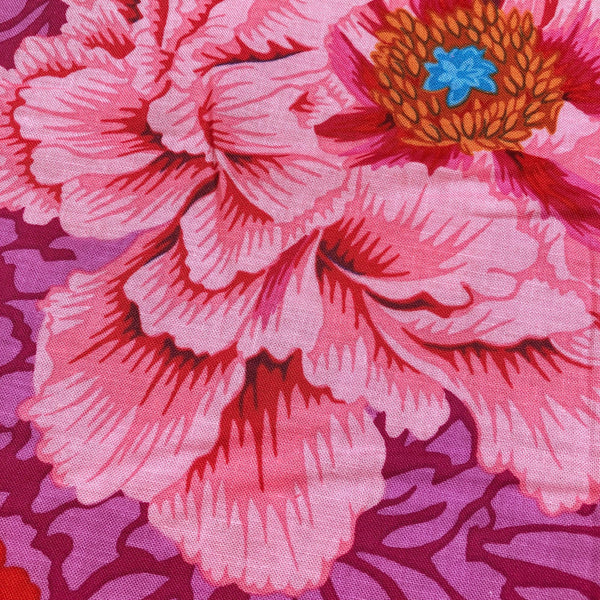 Philip Jacobs Kaffe Fassett Collective for Free Spirit Brocade Peony Hot Cotton Fabric