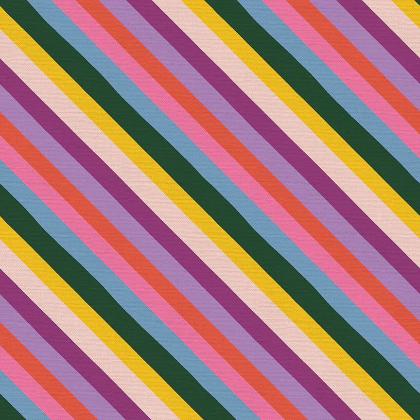 Paintbrush Studio Garden Party Rainbow Stripe 22095 Cotton Fabric