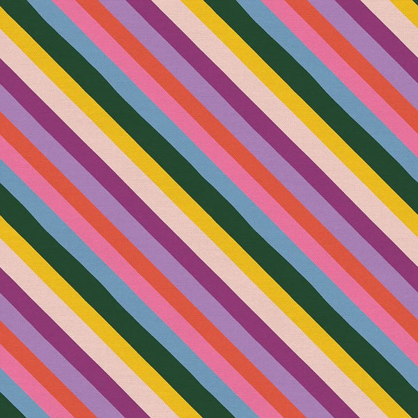 Paintbrush Studio Garden Party Rainbow Stripe 22095 Cotton Fabric