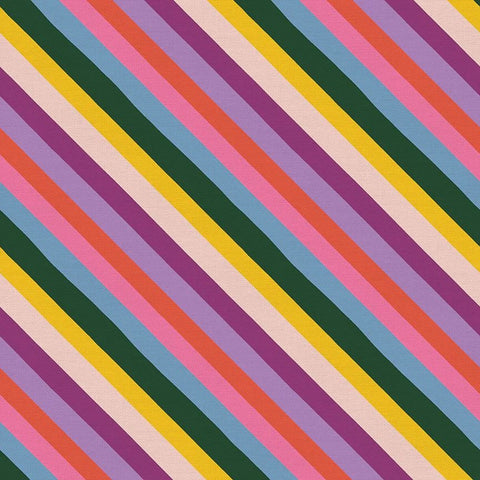 Paintbrush Studio Garden Party Rainbow Stripe 22095 Cotton Fabric