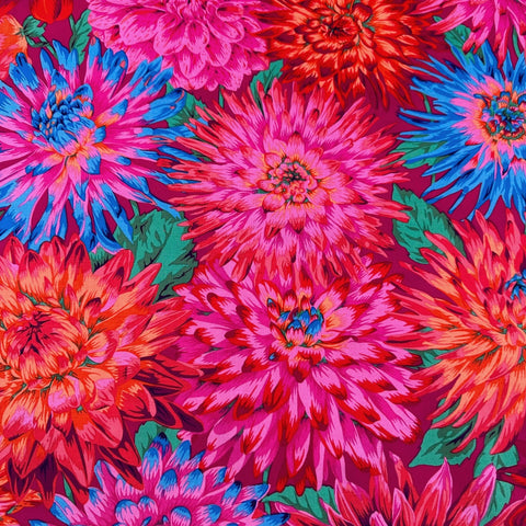 Cactus Dahlia Red Kaffe Fassett Philip Jacobs Cotton Fabric, Free Spirit Fabric