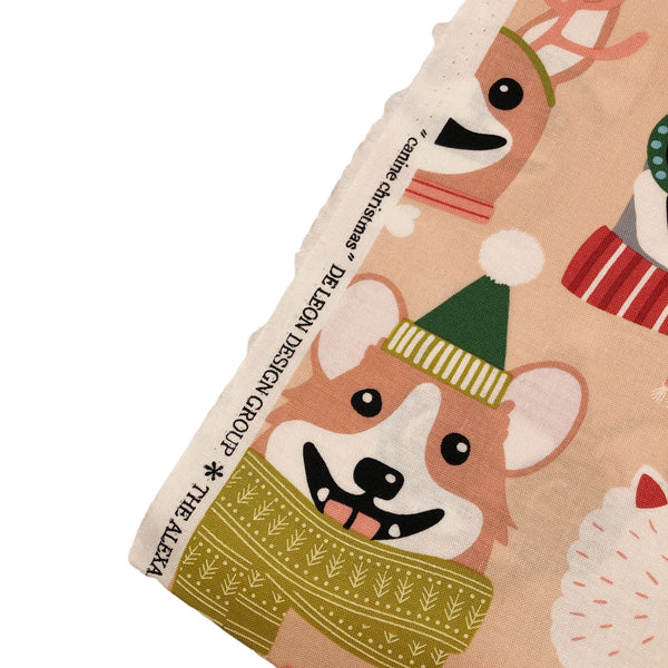 Alexander Henry Canine Christmas Blush Cotton Fabric