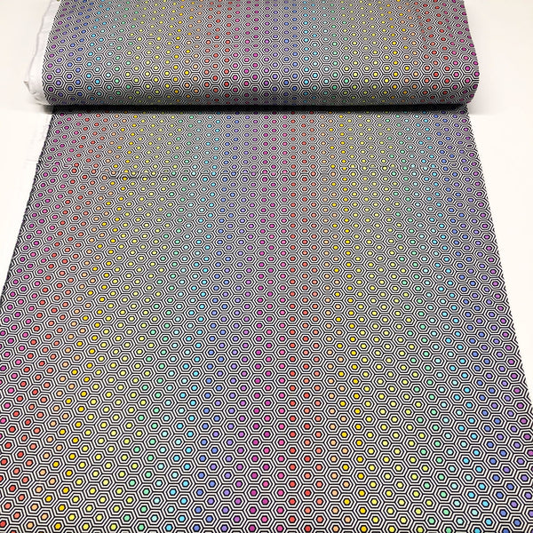 Tula Pink for Free Spirit Linework Hexy Rainbow Cotton Fabric