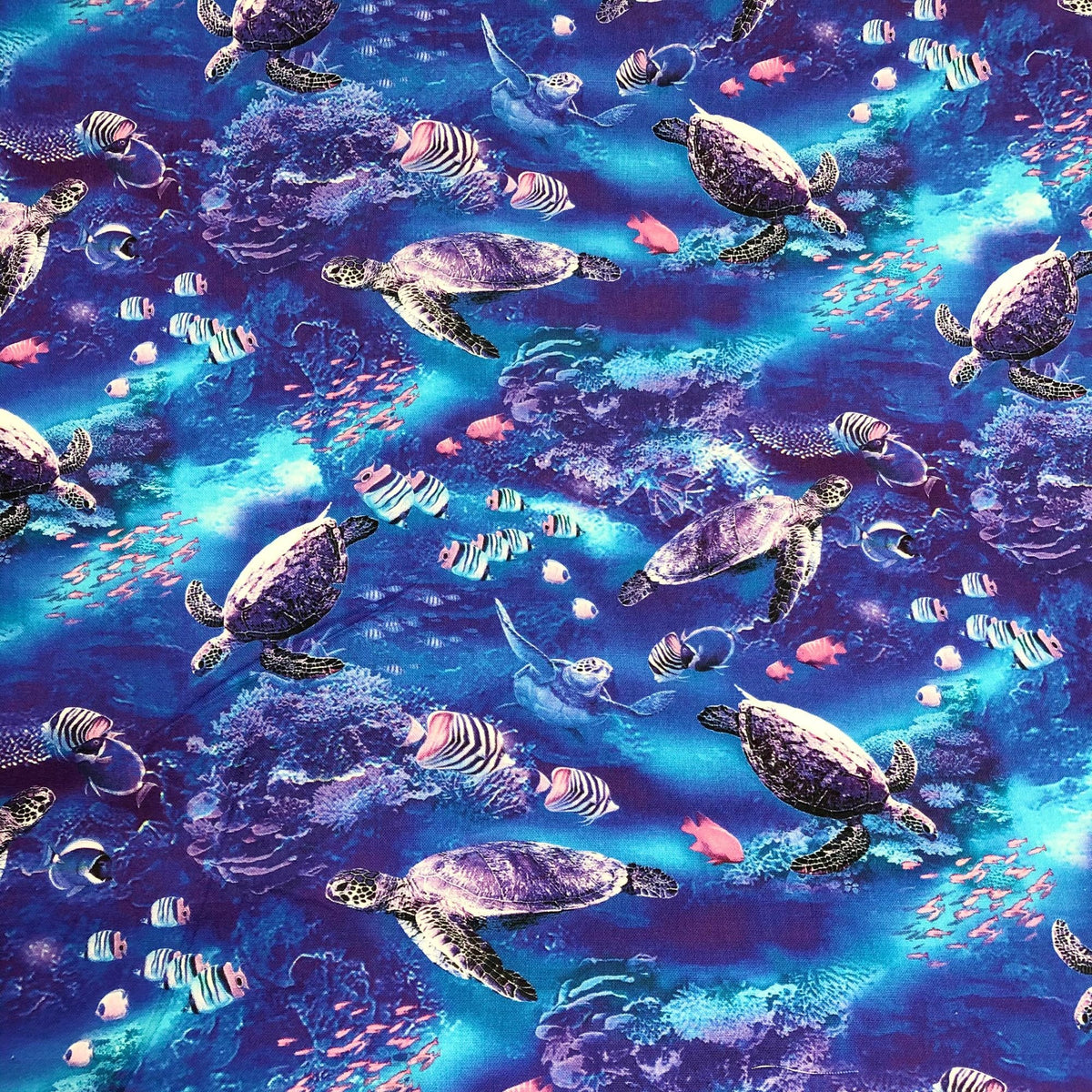 Studio E Reef Life Turtles Digital Print Cotton Fabric – Fabric & Frolic