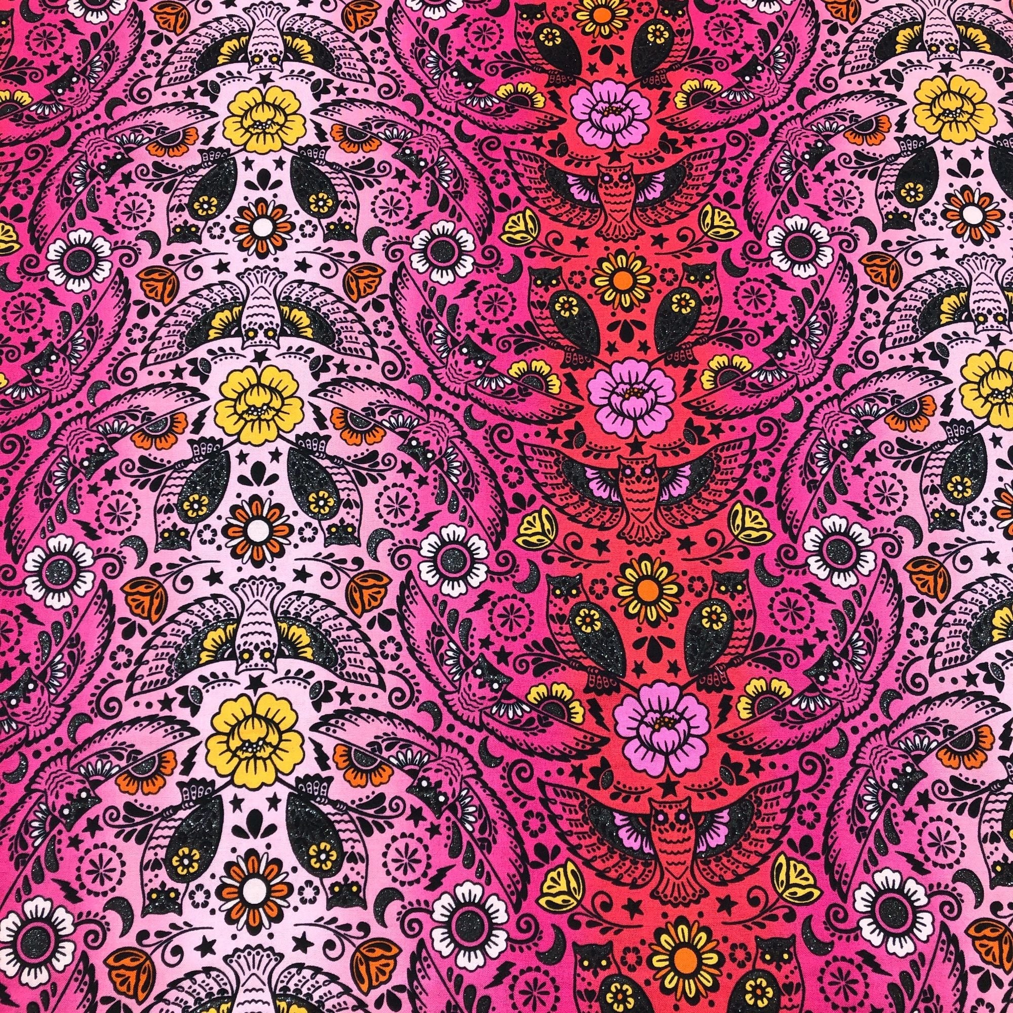 Wishwell Boodacious CANDY PINK Robert Kaufman Cotton Fabric  Vanessa Lillrose & Linda Fitch