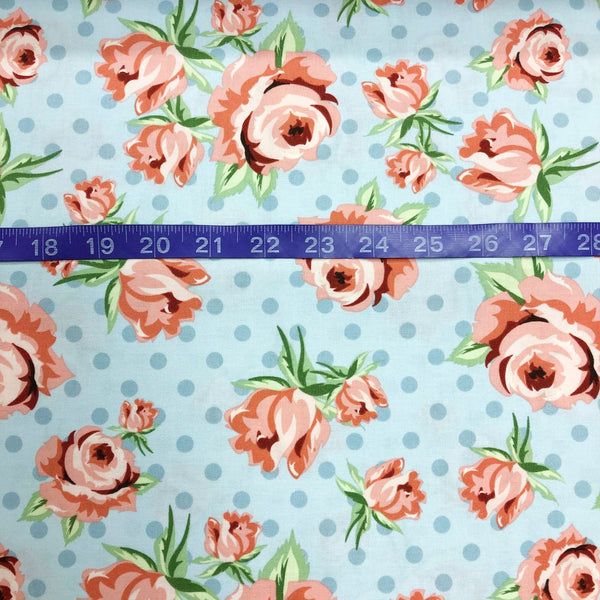 Dots and Posies Floral Cotton Fabric by Poppie Cotton