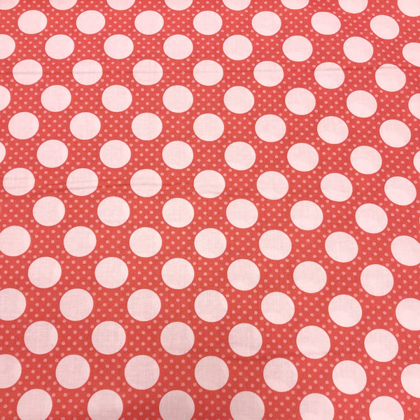 Poppie Cotton Dots on Dots Blush Floral Cotton Fabric Polka Dots and Posies