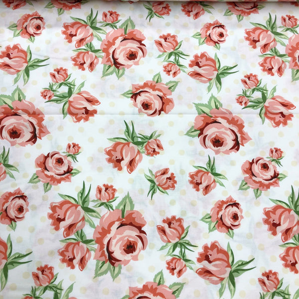 Dots and Posies Floral Cotton Fabric by Poppie Cotton