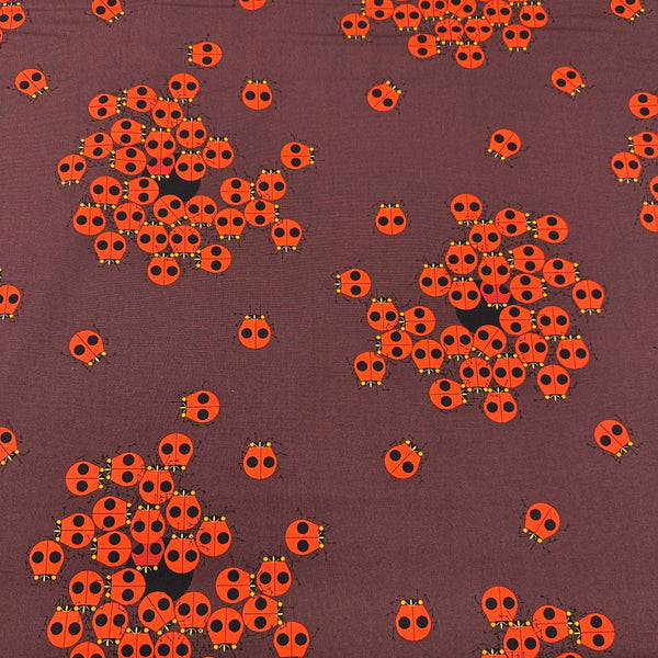 Harvest Vol 2 Early to Rise CH-276 Charley Harper Organic Cotton Poplin Birch Fabrics Ladybug Print