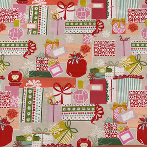 Alexander Henry Perfect Packages Stone Cotton Fabric Christmas Holiday Fabric