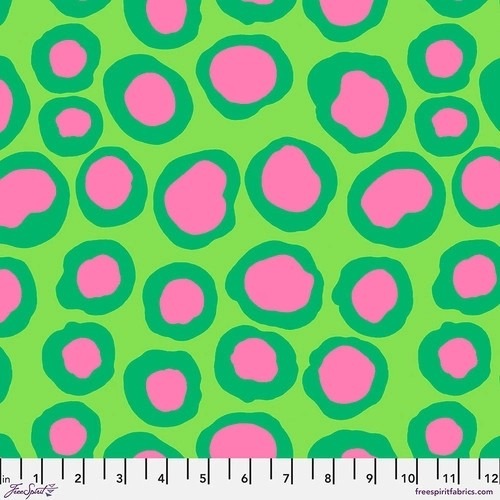 Fish Lips Brandon Mably for Kaffe Fassett Green Fabric, Free Spirit Fabrics