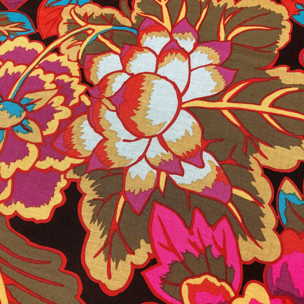 Kaffe Fassett Cloisonne Black Floral Cotton Fabric Free Spirit