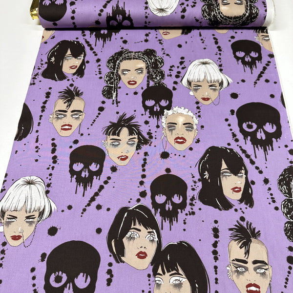 Alexander Henry Vamps Vampire Purple Cotton Fabric