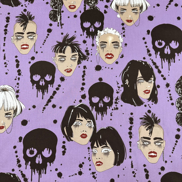 Alexander Henry Vamps Vampire Purple Cotton Fabric